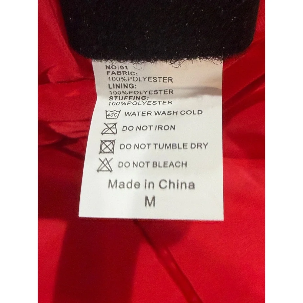 Asenku Dog Vest Red Buffalo Plaid Reversible Puffer Jacket Size M Fleece Coat
